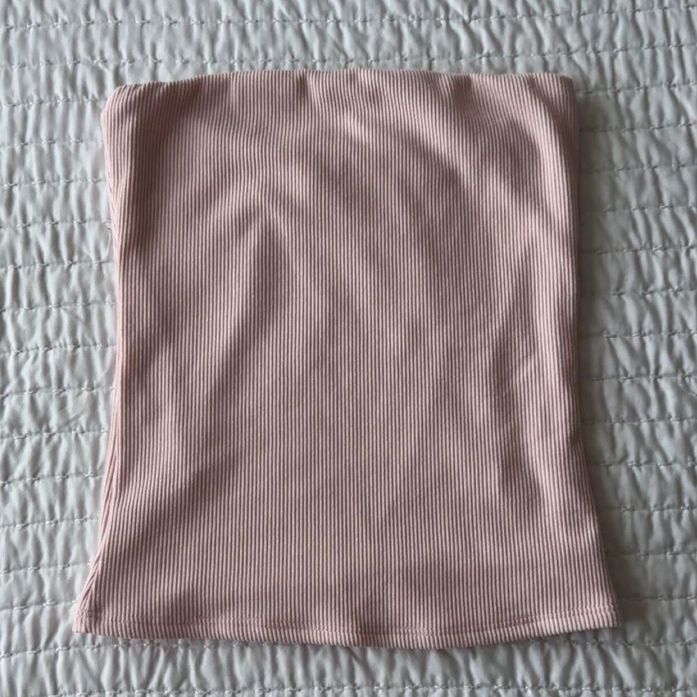 Pink Ribbed Tube Top